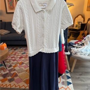 Hope & Henry White Cable Knit dress